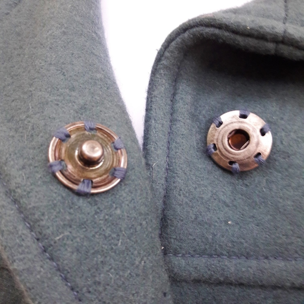 Mossimo Wool Blend Jacket Coat Camel Like Wool Tie Belt Vintage Sage S Small - Picture 4 of 6